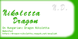 nikoletta dragon business card